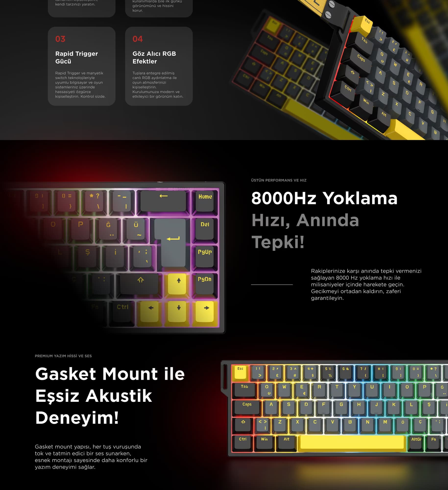 Gasket mount ile eşsiz akustik